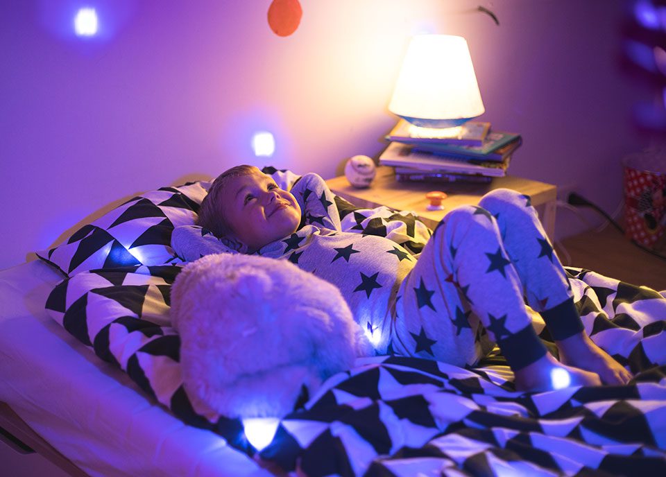 Sleeping Child In A comfort mood in smart home 