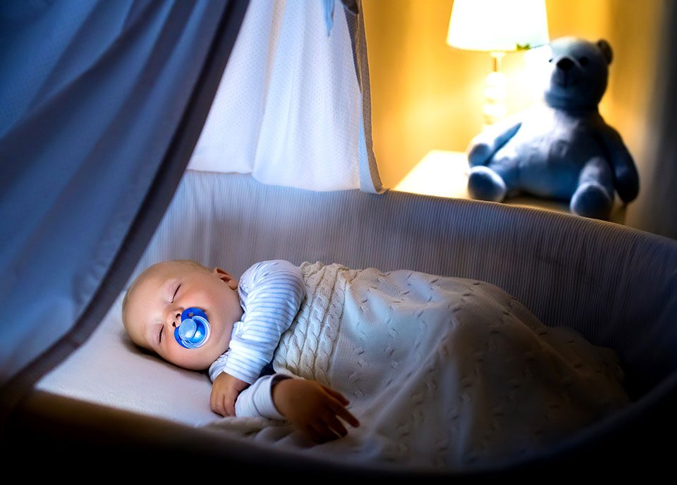 Baby Sleeping in Safe Smart Home